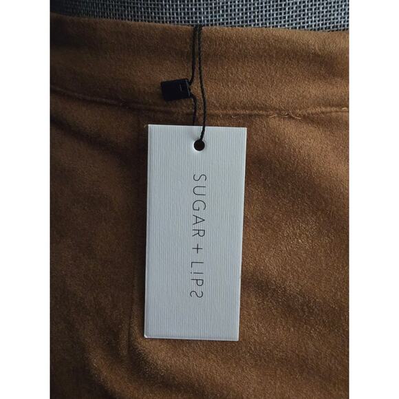 Sugar Lips Faux Suede Asymmetrical Skirt XS New! New With Tags - Picture 5 of 6